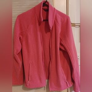 Lands' End Pink L fleece zipped sweater jacket Top